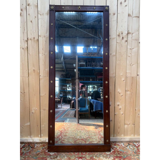 Large Empire Gilt Bronze Floor Mirror, 19th Century For Sale - Image 9 of 9