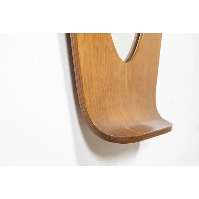 Mid-Century Modern Curved Wooden Mirror by Campo E Graffi for Home, 1950s For Sale - Image 3 of 7