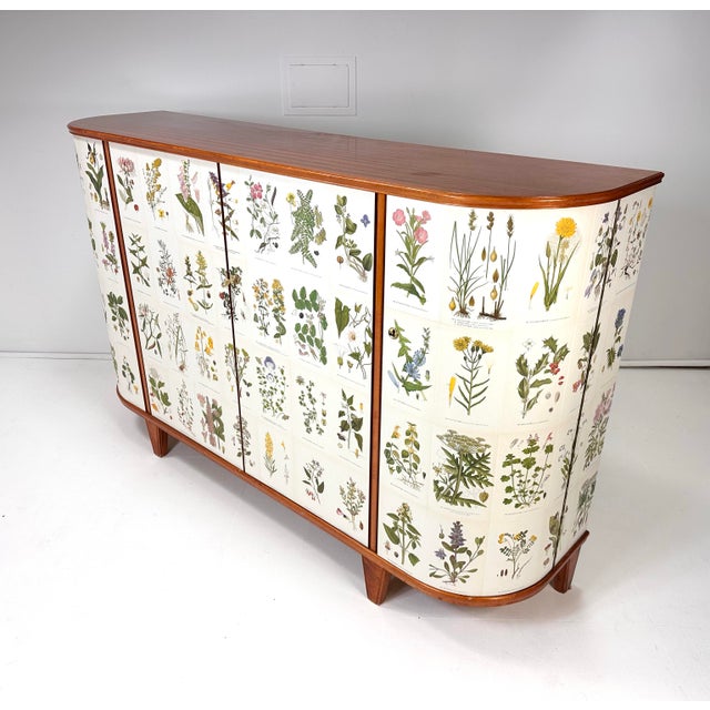 Josef Frank 1940's Swedish Cabinet With Nordens Flora Illustrations For Sale - Image 4 of 12