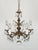 Antique 5 Arm 5 Light Dark Patina Ornate Brass Cut Lead Glass Crystal Chandelier For Sale - Image 12 of 12