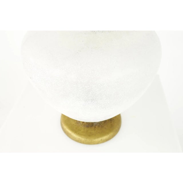White Mid Century Frosted Art Glass With Gold Vase For Sale - Image 8 of 11