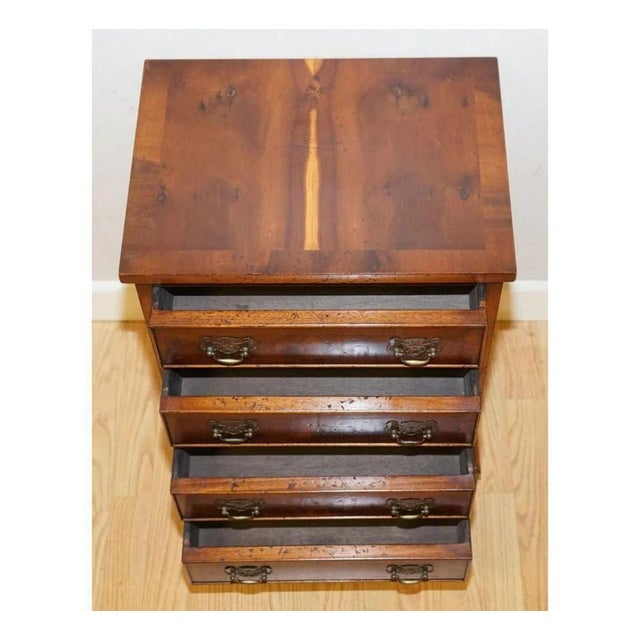 Vintage Georgian Style Yew Wood Chest of Drawers For Sale - Image 5 of 10