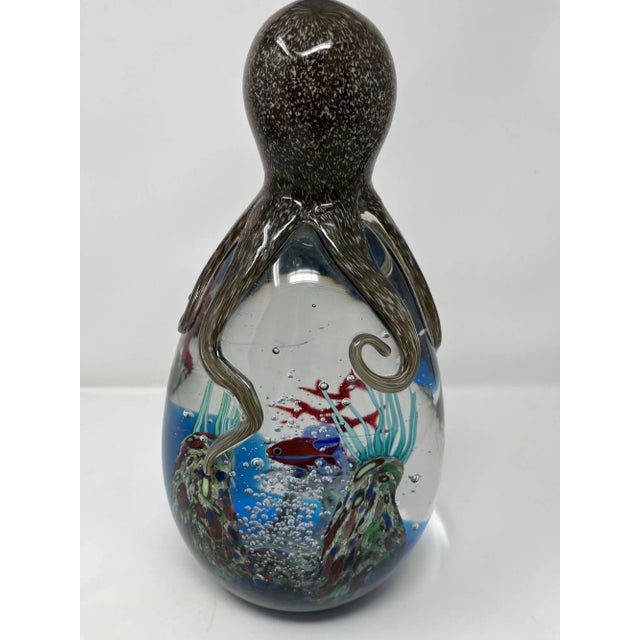 2020s Large Murano Glass Aquarium With Octopus For Sale - Image 5 of 10