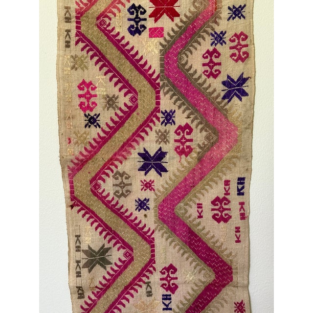 Asian Antique Embroidered Textile For Sale - Image 3 of 5