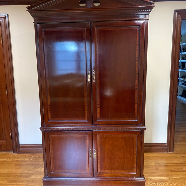 1990s Wooden Entertainment Armoire For Sale - Image 10 of 10
