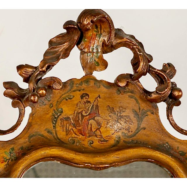 1970s Venetian Carved and Painted Vanity Mirror For Sale - Image 5 of 16
