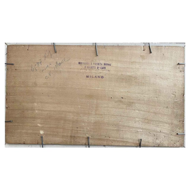 Silvio Poma, Mountain Landscape with a Walk on the Path, 1800s, Oil on Board, Framed For Sale - Image 5 of 6