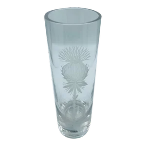Vintage Modernist Etched Thistle Vase