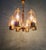 Brass Chandelier with Amber Bubble Glass Globes, 1970s For Sale - Image 4 of 18