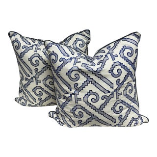 Eastern Accents Sunda Indigo Decorative Pillows, Pair For Sale