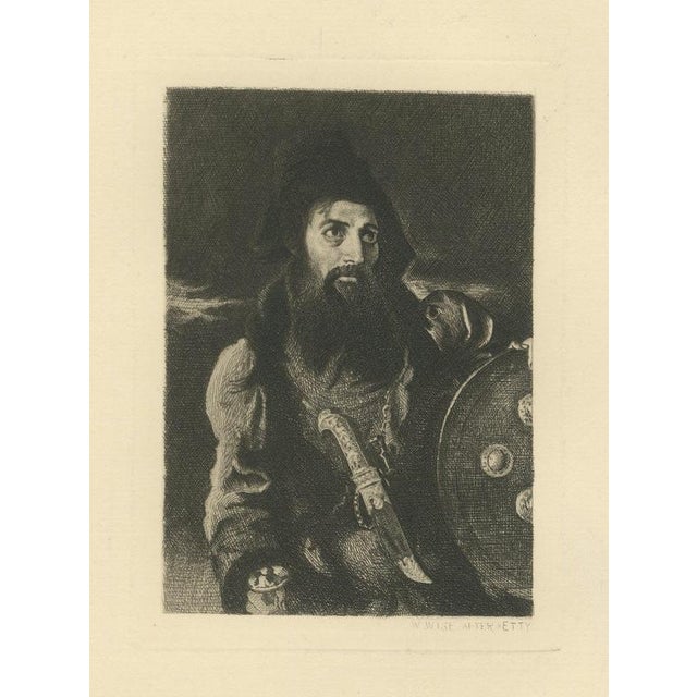 W. Wise, Bearded Warrior with Shield, 1875, Etching For Sale - Image 9 of 9