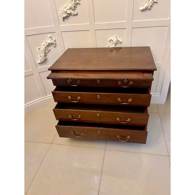 Antique George III Mahogany Chest of Drawers with Brushing Slide, 1800 For Sale - Image 4 of 11