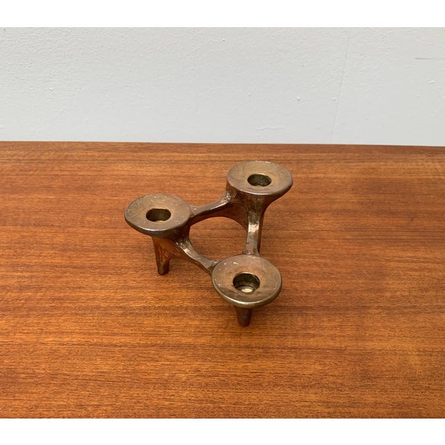 Vintage German Brutalist Metal Candleholder from Harjes For Sale - Image 6 of 18