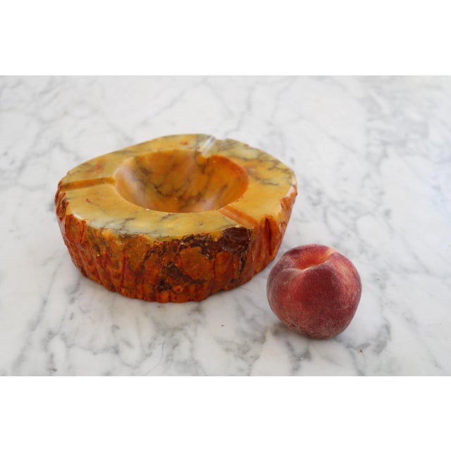 Italian Alabaster Ashtray in Orange Amber by Di Gregoretti & C. Volterra, 1960s, in Very Good conditions. Designed 1960 to...