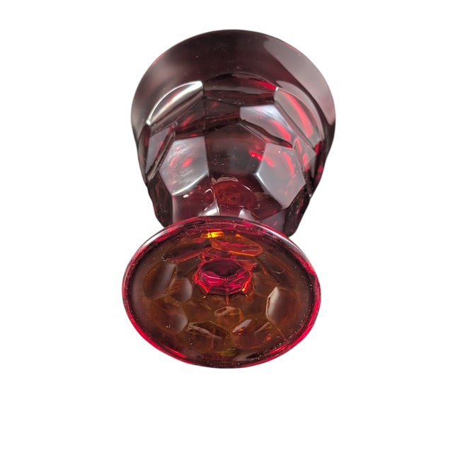 Glass 1960's Viking Glass Ruby Red Lidded Georgian Candy Dish 9.25" For Sale - Image 7 of 7