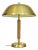 Swedish Art Deco Brass and Oak Table Lamp by Falkenbergs Belysning Ab, 1940s For Sale