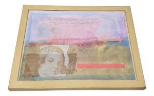 Nissan Engel Mixed Media Abstract Composition With Portraits