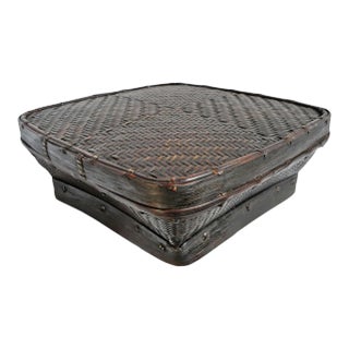 Vintage Akha Thai Square Basket For Sale