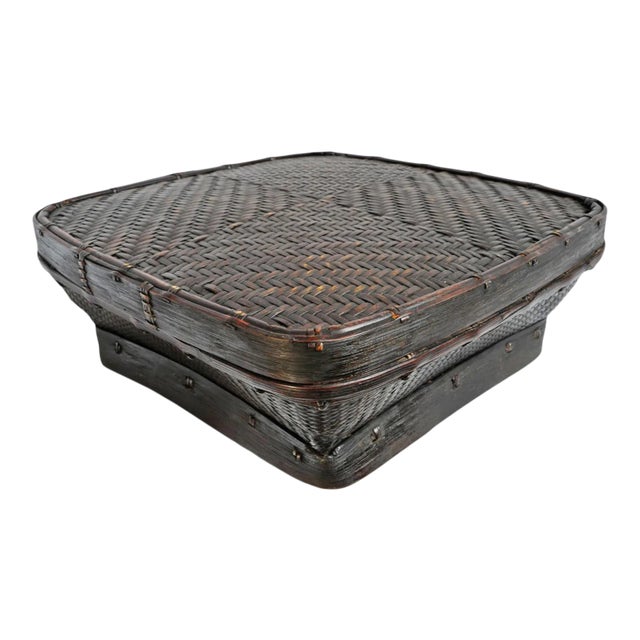 Vintage Akha Thai Square Basket For Sale