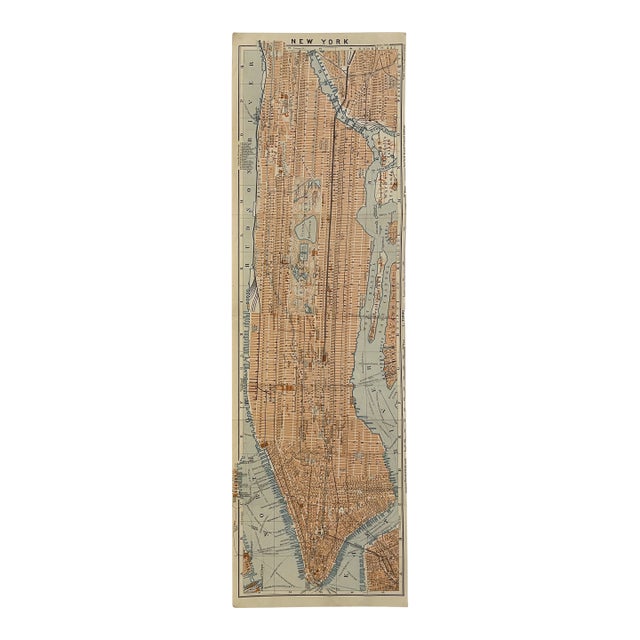 1909 Antique New York Map of Manhattan For Sale