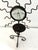 1990s 1990s Forged Iron & Glass Celestial Pillar Candle Holder For Sale - Image 5 of 5