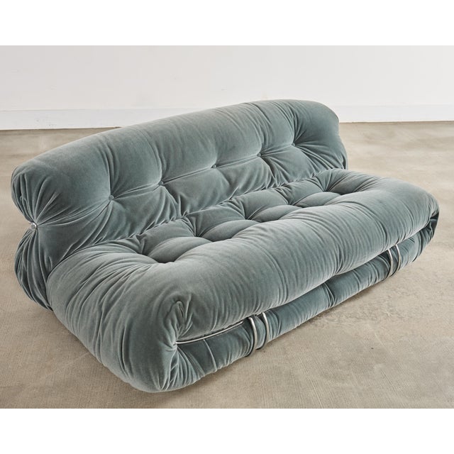 Cassina Soriana Mohair Sofa Designed by Afra and Tobia Scarpa For Sale - Image 11 of 18