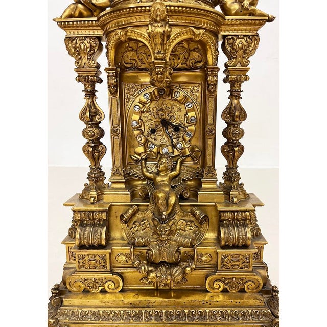 French Gilt Bronze Clock, 1820-1850 For Sale - Image 5 of 10