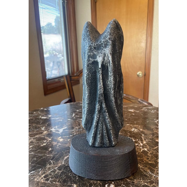 1970s Pewter Sculpture of Abstract Owl For Sale - Image 4 of 6