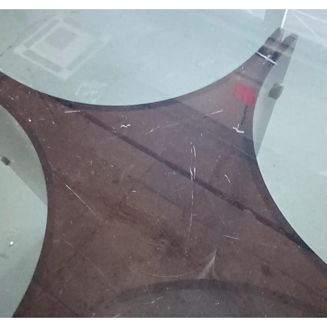 Glass MCM Smoked Glass Dining/Conference Table With Black Lucite Base, in the Manner of Charles Hollis Jones For Sale - Image 7 of 10