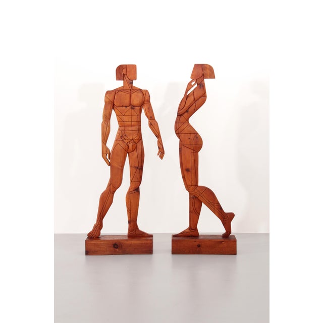 Brown Giorgio Rastelli, Adam and Eve Under the Palm Tree from the Safari Series, 1978, Wood For Sale - Image 8 of 18