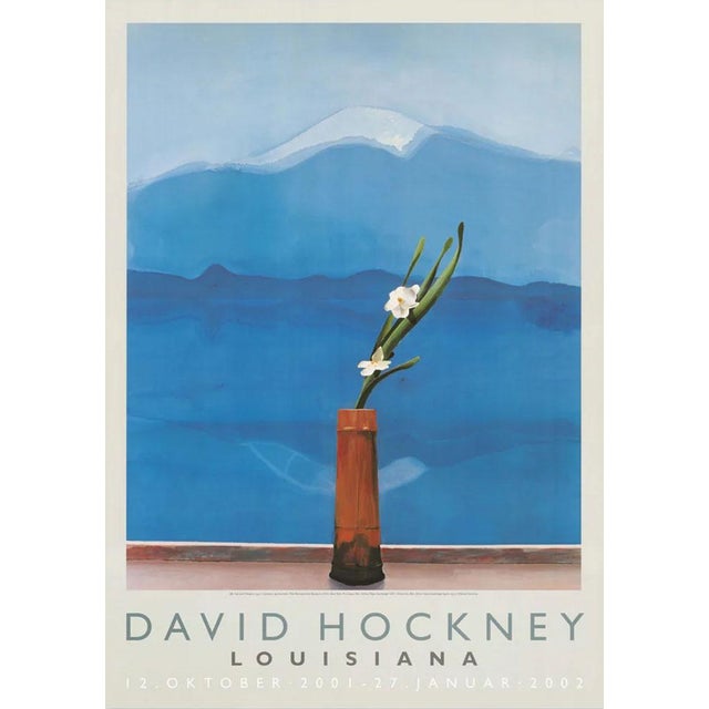 David Hockney Mt. Fuji and Flowers Official Exhbition Poster Dimensions: 24 x 33 in / 59.4 x 84.1 cm Sold unframed