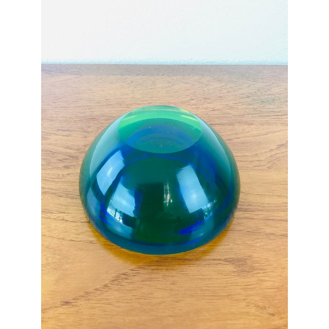 Blue Vintage Mid-Century Modern Cenedese Murao Art Glass Round Sommerso Bowl For Sale - Image 8 of 8