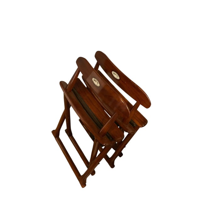 Mid-Century Modern Starbay Bermudes Folding Rosewood Yacht Chairs, 1990, Set of 2 For Sale - Image 3 of 10
