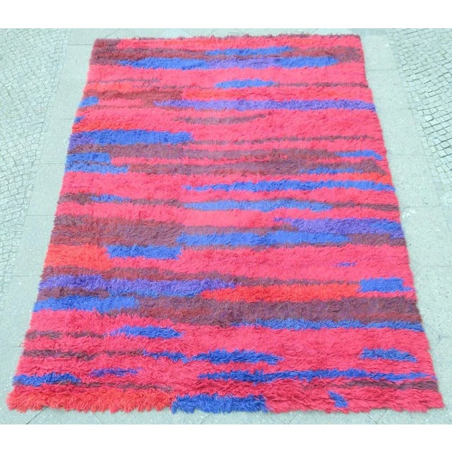 Mid-Century Modern Long Pile Hand-Knotted Rug from Walter Mack, 1960s For Sale - Image 9 of 13
