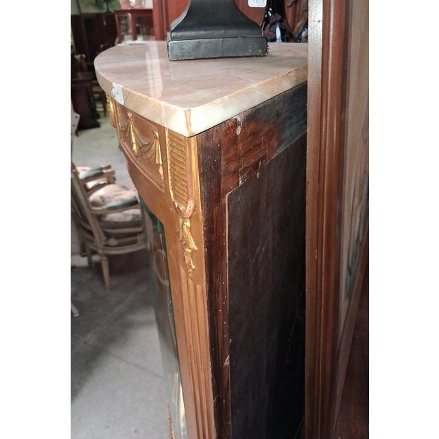 Louis XVI Lacquered and Gilded Corner Display Cabinet, 20th Century Dimensions: Width: 73 cm Height: 150 cm Depth: 43 cm...