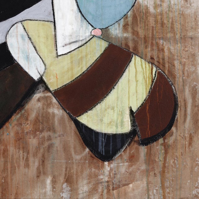Jit Madness - Abstract Contemporary Organic Shape Mixed Media Artwork on Canvas by Rue Bootay For Sale In Los Angeles - Image 6 of 9