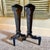 Antique Cast Iron Burnished Andirons by Ohio F & M Co. 1920s For Sale - Image 9 of 14