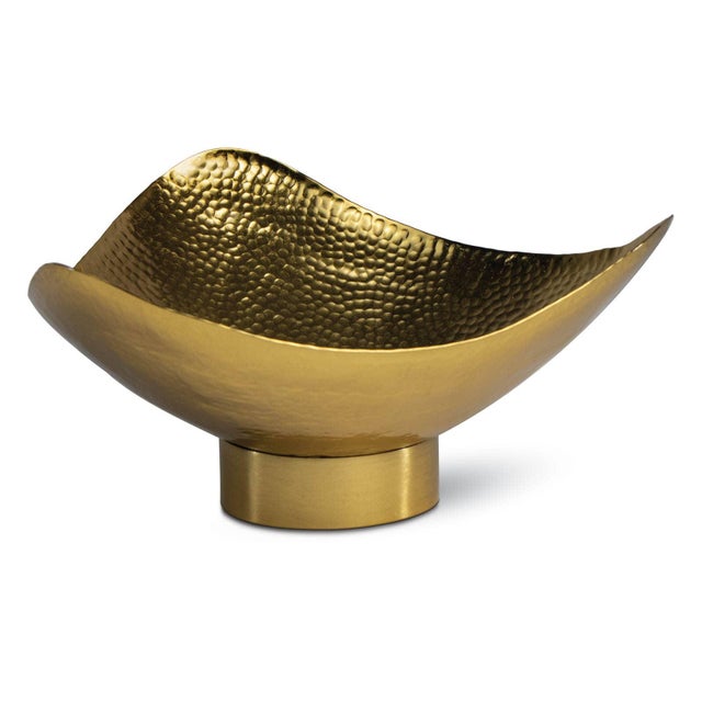 Regina Andrew Milo Steel Bowl, Brass, Large For Sale - Image 9 of 9