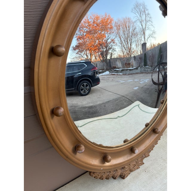 Gold Mid 20th Century American Federal Giltwood Eagle Bullseye Convex Mirror For Sale - Image 8 of 10