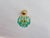 1960s Luxury Mini Brass Chandelier With Turquoise Crystal Drops, Starburst Shadow Ceiling Projection Light, Restored Antique Style Light Fixture For Sale - Image 11 of 18
