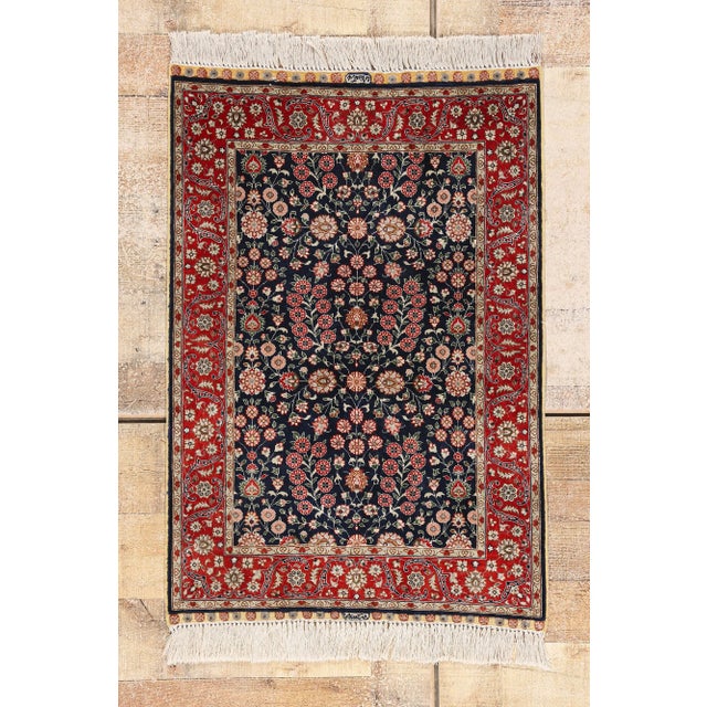 Vintage Turkish Silk Hereke Rug, 02'01 X 03'00 For Sale - Image 11 of 11