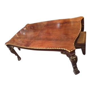 1900's English Mahogany & Giltwood Carved Dining Table For Sale