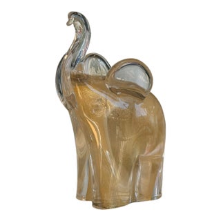 Mid Century Modern Murano Italian Art Glass Elephant Sculpture For Sale