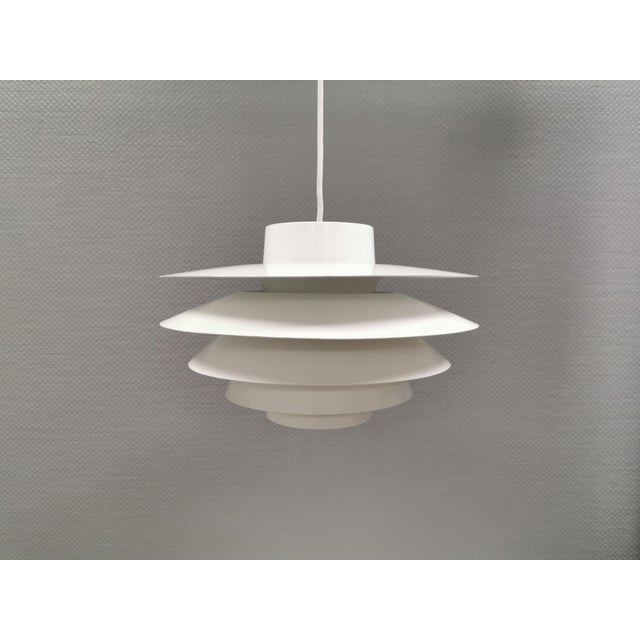 Vintage Danish Verona Lamp in White Lacquer by Svend Middelboe for Nordisk Solar Company, 1980s For Sale - Image 3 of 9