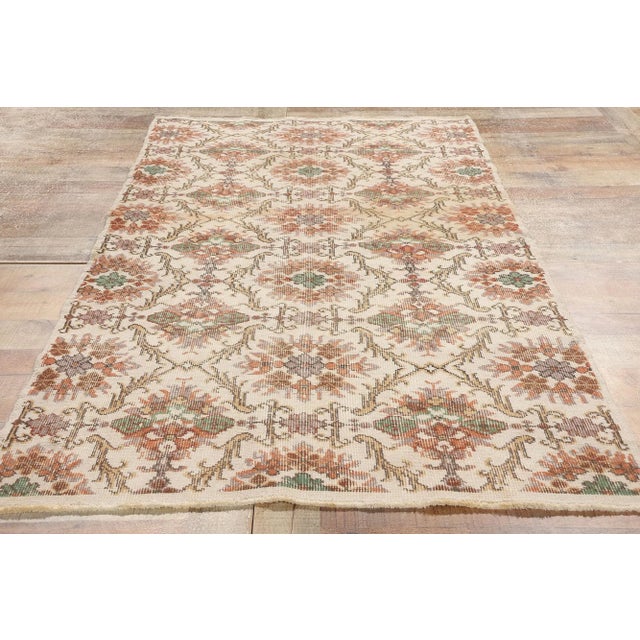 Beige Vintage Turkish Sivas Rug - 03'08x 07'01 For Sale - Image 8 of 9