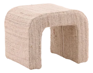 Layla Beige Woven Stool