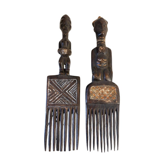 The Hemba Wedding wooden combs from Congo feature a &nbsp;couple and are traditionally used as esteemed bridal ornaments...