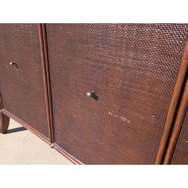 Modern Barbara Barry for Baker / McGuire Rattan, Oak & Raffia Sideboard Buffet For Sale - Image 15 of 18