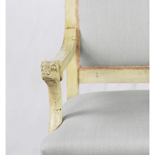 In the Late 20th Century Carved Wood Classical-Style Open Armchairs. For Sale - Image 9 of 10