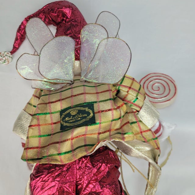 Red Mark Roberts Peppermint Candy Fairy Christmas Collectible Elf Figure 17" For Sale - Image 8 of 12